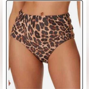 BAR III Women’s Bikini Bottom Animal Print Beach Cheetah Size L NWT